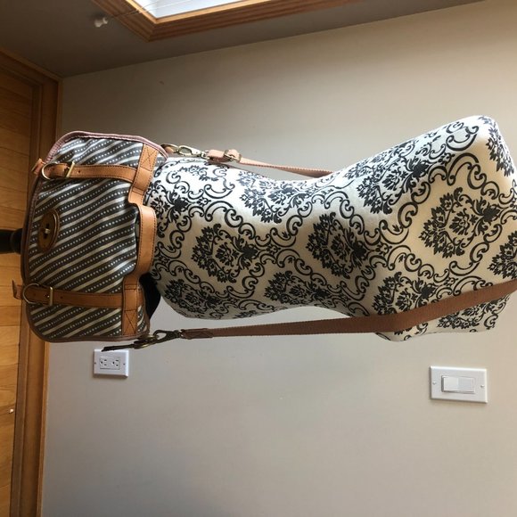 FOSSIL canvas leather messenger portfolio brief - Picture 2 of 11